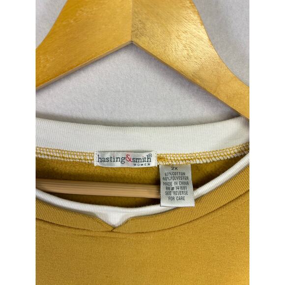 Hastings & Smith Mustard Yellow Embroidered Bridge Sweatshirt - Size XXL - Picture 6 of 9
